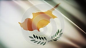 4k Cyprus National flag wrinkles in wind Cypriot seamless loop background.