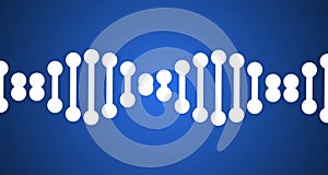 4k DNA Code with Chromosomes in Double Helix Rendered Animation on Blue Background.