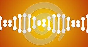 4k DNA Genetic Code on Double Helix Rendered Animation Video on Yellow Background.