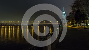 4K. Dnepropetrovsk At Night, Time Lapse 1