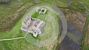 4k drone footage of the historic Ruthven Barracks near Badenoch in the Scottish Highlands