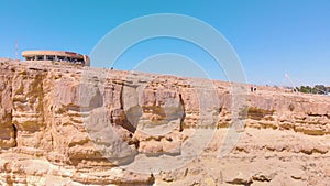 4K Drone shot of Mitzpe Ramon in the Negev Desert in southern Israel