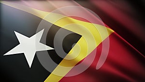 4k East Timor National flag wrinkles wind East Timorese seamless background.