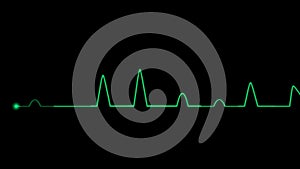 4k ECG Cardiovascular heart monitor showing heartbeat pulse.