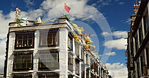4k famous barkhor street building in lhasa,tibet.