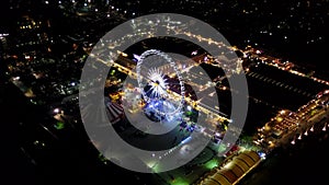 4K Ferris wheel in Bangkok Thailand from drone