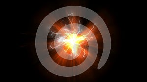 4k Fireball power energy electricity lightning,technology particles explosion.