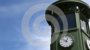 4K. First traffic light in Europe located in Potsdamer Platz, Berlin