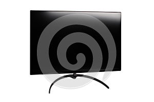 4k flat-screen LCD computer monitor, TV mockup, black blank HD monitor mockup, modern video panel. Widescreen show your business