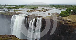 4K Footage of the Aerial View to the Victoria Falls, Zimbabwe