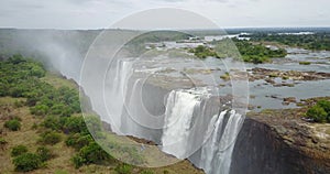 4K Footage of the Aerial View to the Victoria Falls, Zimbabwe