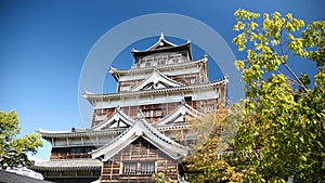 4K footage of Hiroshima castle during a summer time in Japan.