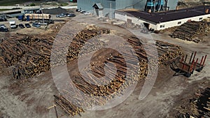 4k footage of a huge sawmill from a drone.