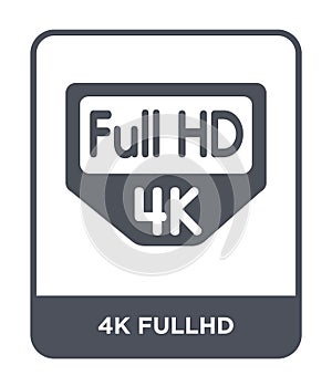 4k fullhd icon in trendy design style. 4k fullhd icon isolated on white background. 4k fullhd vector icon simple and modern flat