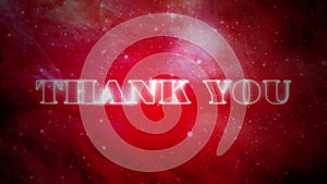 4K Futuristic internet 3d rendered animation of a thank you sign abstract cinematic background. Thank you motion animation