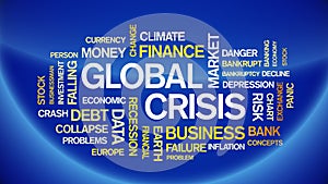 4k Global Crisis Animated Word Cloud,Text Design Animation Kinetic Typography.