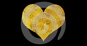 4K Gold hearts in an alpha channel. Gold hearts on dark backgrounds