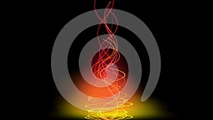 4k Gold spiral fire line smoke,energy signals,warm glow rhythm vibration wave.