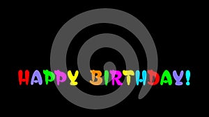 4K Happy Birthday beautiful animated text alpha