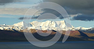 4k huge clouds mass rolling over lake namtso & snow mountain,tibet mansarovar.