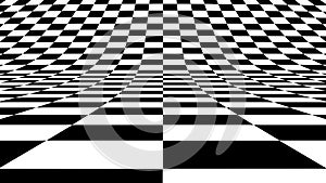 4k hypnotic black and white geometric monochrome tiles curved stage floor moving in perspective