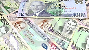 4k Jamaica currency - Banking and economic stability concept
