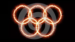 4k Olympic Games Background With Burning Rings