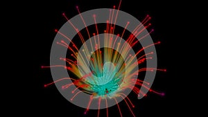 4k Optical fibers light signal,high speed internet connection.Fiber optics.