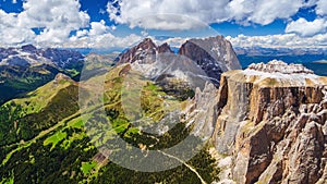 4K Panning timelapse from the top of Sass Pordoi Mountain, Dolomites, Italy