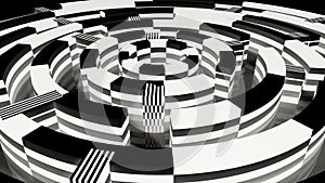 4k rotating mosaics pattern maze,abstract business & tech background.