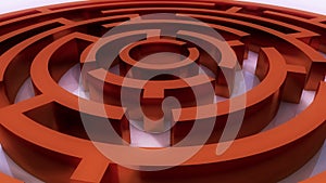 4k rotating red metal maze,abstract business & tech background.