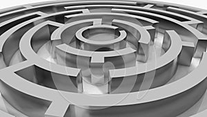 4k rotating silver metal maze,abstract business & tech background.