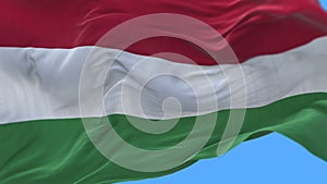 4k seamless Close up of hungary flag slow waving in wind.alpha channel included.