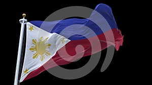 4k Seamless Philippines flag waving in wind,alpha channel included.