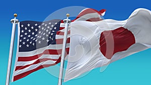 4k Seamless United States of America and japan Flags background,USA JP.