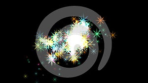 4k Shine stars particle firework background,fire energy,gunpowder explosion.