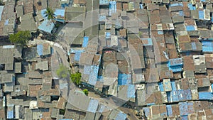 4k Slums area drone view