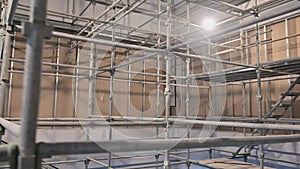 4K Steel scaffolding set up for indoor construction