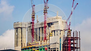 4K Time Lapse Building Construction Site Working