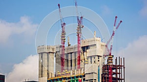 4K Time Lapse Building Construction Site Working