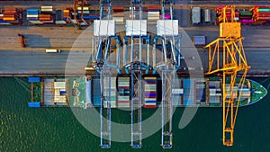 4K, Time lapse container cargo ship at industrial port in import export global business worldwide logistic and transportation, Con