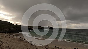 4k time lapse footage of dramatic sea and storm clouds at Clachtoll Beach, Sutherland, Scotland