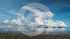 4K Time-lapse footage of ocean and big cumulous cloud formations