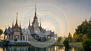 4K Time lapse Landmark of Nakhon ratchasima Temple of Wat Non Kum in Amphoe Sikhiu, Thailand