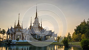 4K Time lapse Landmark of Nakhon ratchasima Temple of Wat Non Kum in Amphoe Sikhiu, Thailand