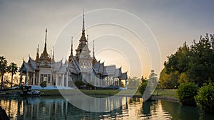 4K Time lapse Landmark of Nakhon ratchasima Temple of Wat Non Kum in Amphoe Sikhiu, Thailand