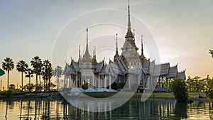 4K Time lapse Landmark of Nakhon ratchasima Temple of Wat Non Kum in Amphoe Sikhiu, Thailand