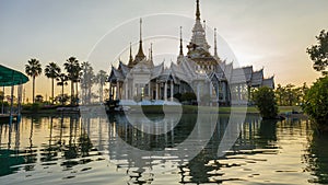 4K Time lapse Landmark of Nakhon ratchasima Temple of Wat Non Kum in Amphoe Sikhiu, Thailand