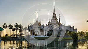 4K Time lapse Landmark of Nakhon ratchasima Temple of Wat Non Kum in Amphoe Sikhiu, Thailand