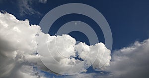 4k time lapse of white puffy cloud mass flying in sky, heaven, Tibet plateau.